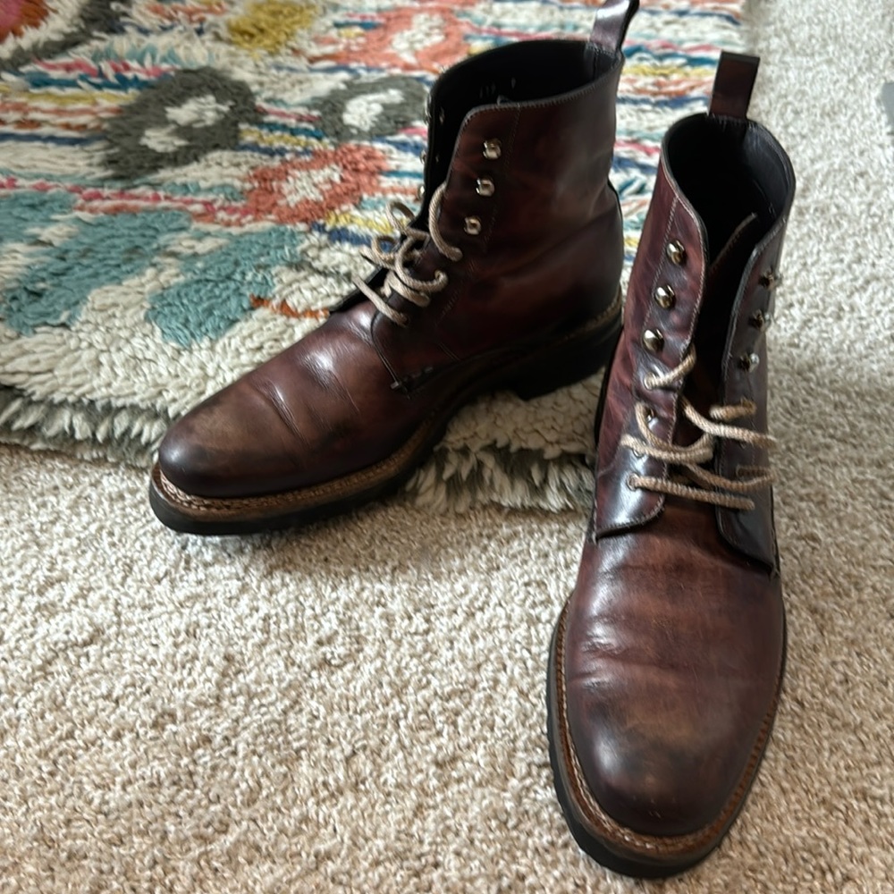 HARRIS - Lug-Sole Burnished Leather Boots